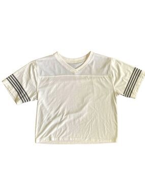 Flirtitude Active White Tee Black Stripes Size Extra Small